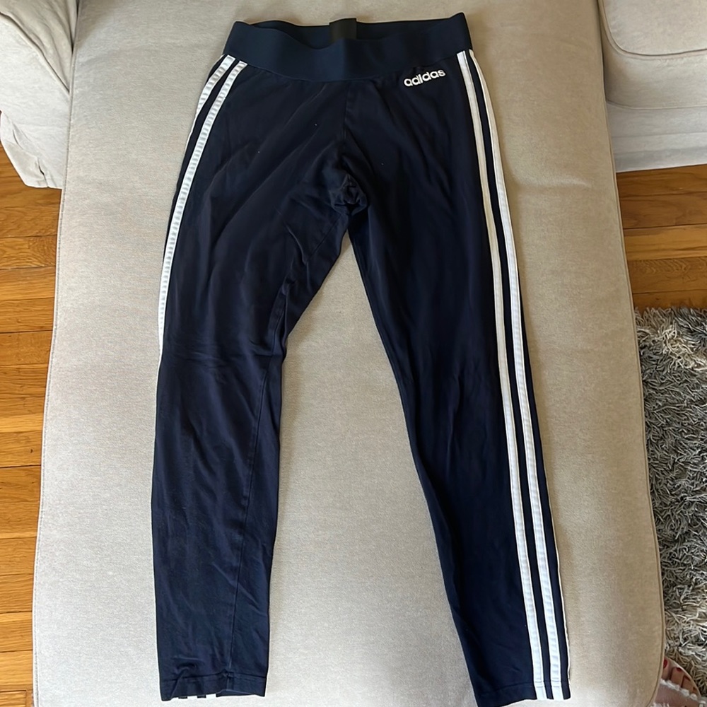 Adidas blue leggings 25” size small